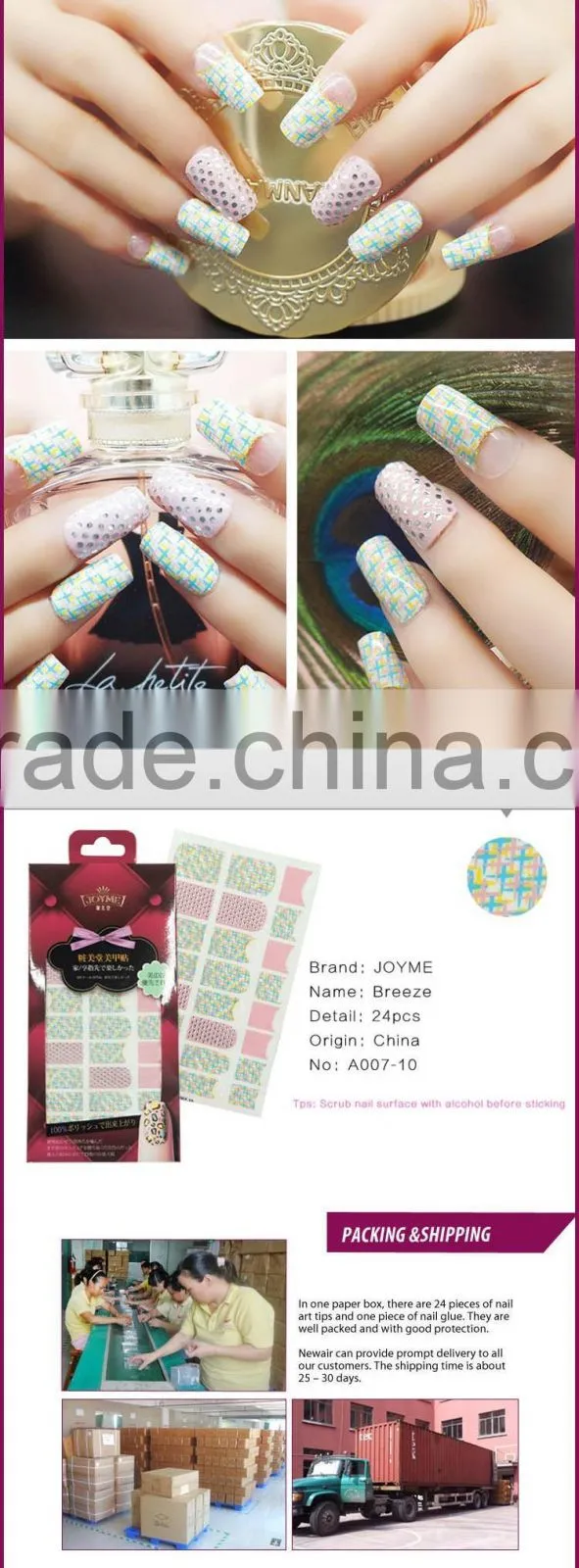 New Air Wholesale Mixed Beautiful Nail Stickers For Nail Art