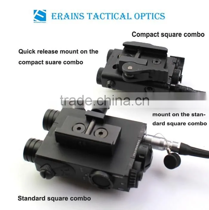 New Military Standard Compact Square Design Tactical ES-FX103-LG green laser sight with led flashlight Combo (FDA certified)