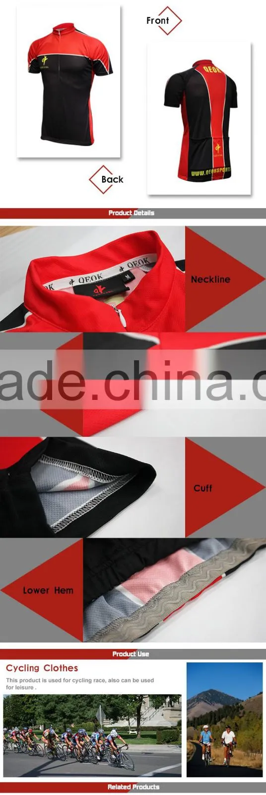 OEM design Cycling Jersey Outdoor wear made in China