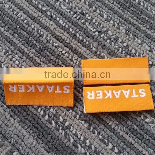 2017 customized high density damask woven labels for garments