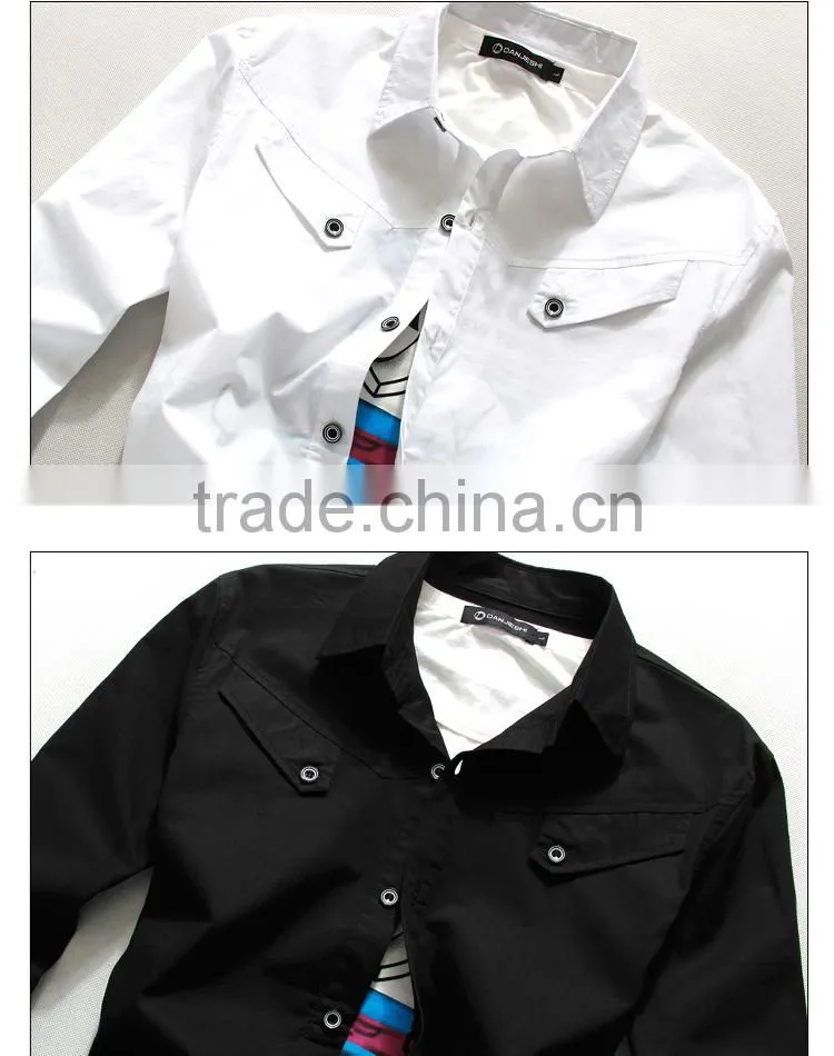 Wholesale mens shirts Mens Luxury Casual Slim Fit Stylish Solid Color Dress Shirts man shirt