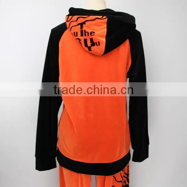 warm fashion oem clothing manufacturing velvet fabric sport wear brand