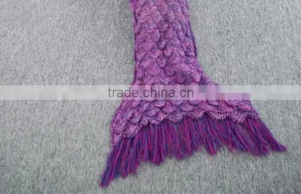 2016 New Design Knitted Amazon Mermaid Tail Blanket Wholesale