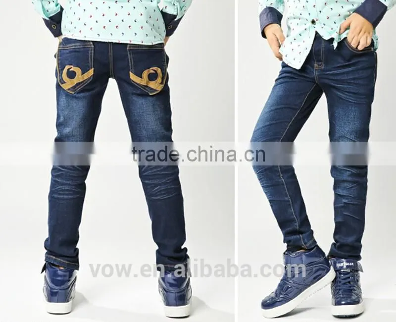 Kids Jeans Wholesale Custom Washed Skinny Child Jeans VOWCJ7176