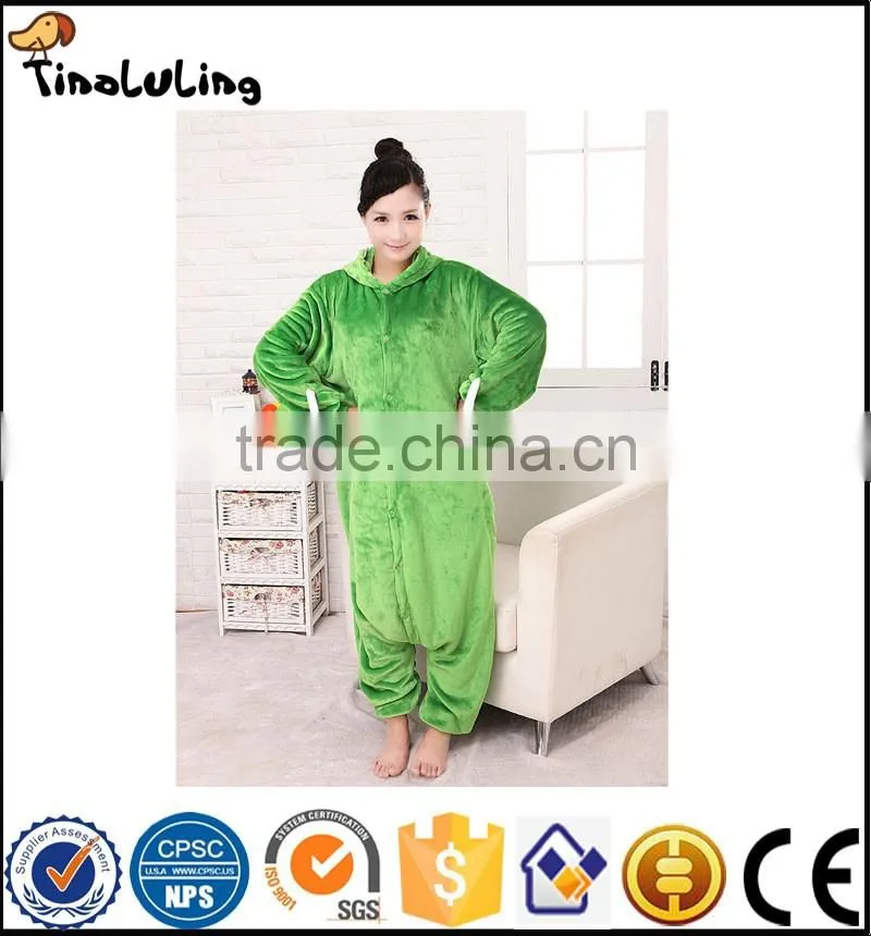 Autumn and winter flannel lovers animal cartoon one piece sleepwear thermal lounge pajamas