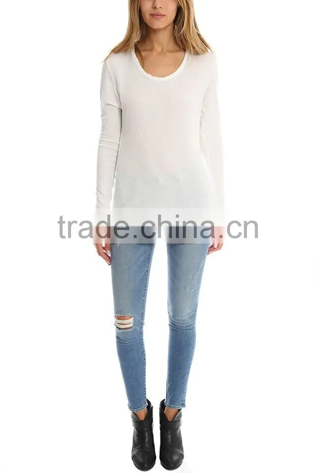 2016 name brand ripped girl jeans for custom with your Logo