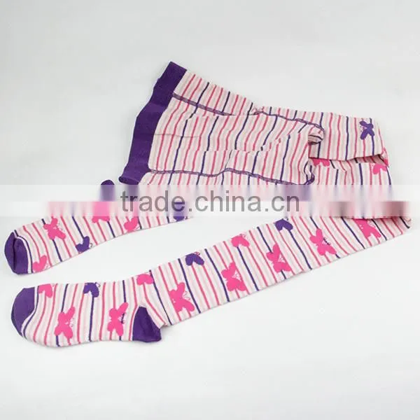 Young Girl Panthose Bright Tights Long Socks Strip