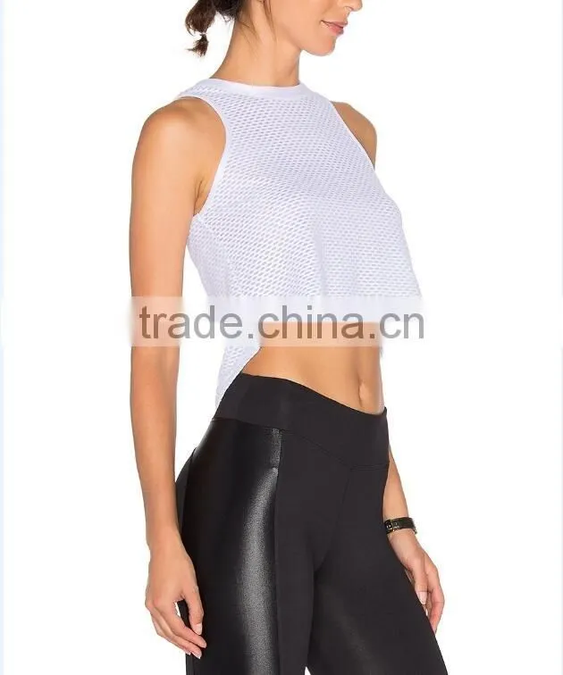 2017 Newest Women's Sexy yoga fitness mesh sports tops casual breathable yoga vest