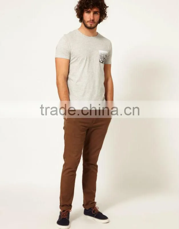 Contrast Printed Pocket Tee Shirts