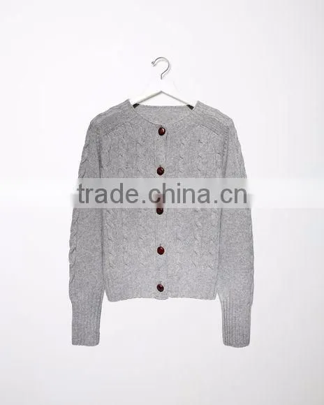 New Design Woolen Knitted Women Sweater Cardigan
