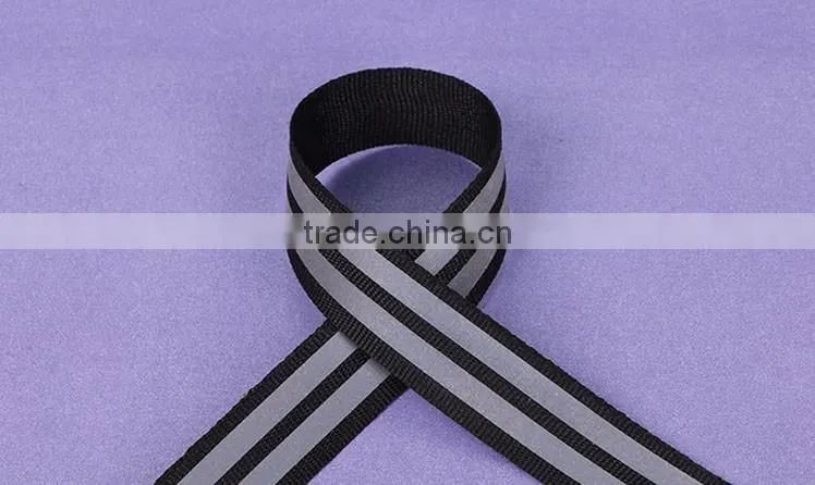 Recycle decorative polyester knitting reflective webbing tape