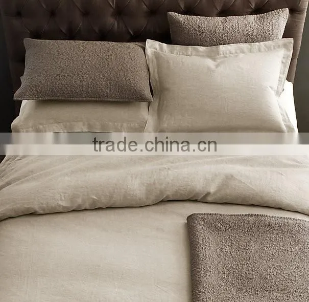 100% Stone washed soft Linen dyed bedding sets/natural linen sheet sets china manufacturer