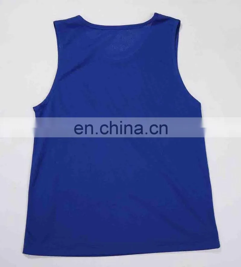 Mesh Vest Blue Sleeveless Printing Tank Top