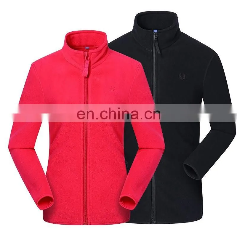 New!!! Non-hooded black stylish outdoor sport winter polar fleece jackets for men and women