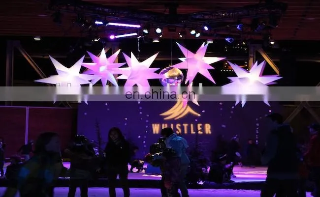 Best selling muti-color LED inflatable hang star, christmas decoration lighted star, LED wedding star for sale