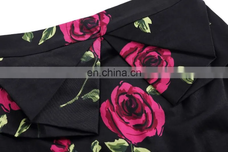 Grace Karin Occident Women's Hips-Wrapped Vintage Retro Cotton Printed Pencil Skirt CL008928-10