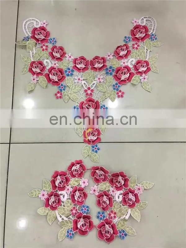 B-019 polyester collars simple lace neck designs embroidery embroidery applique