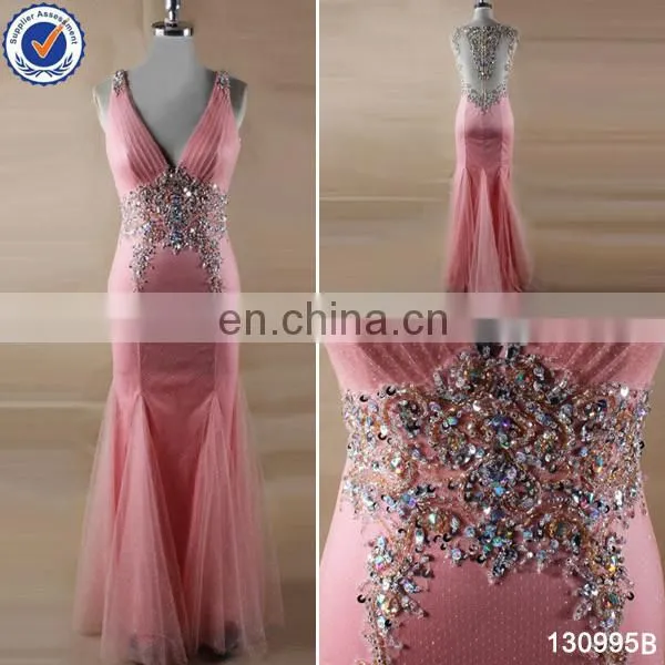 factory directly supply sexy V neck mermaid long white prom dress