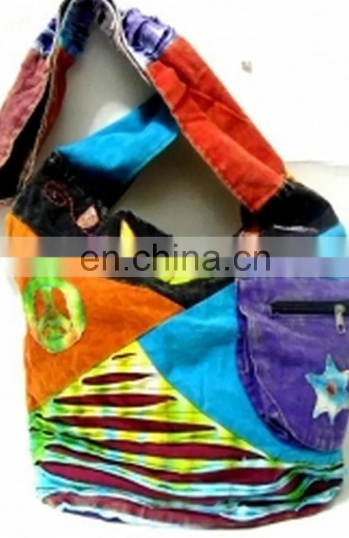 Sling Crossbody Shoulder Bag Purse Hippie Hobo Thai Cotton Gypsy India Made