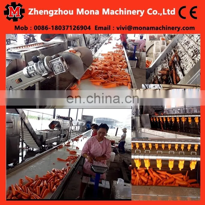 full automatic root vegetable washing cleaning peeling skinning blanching machine