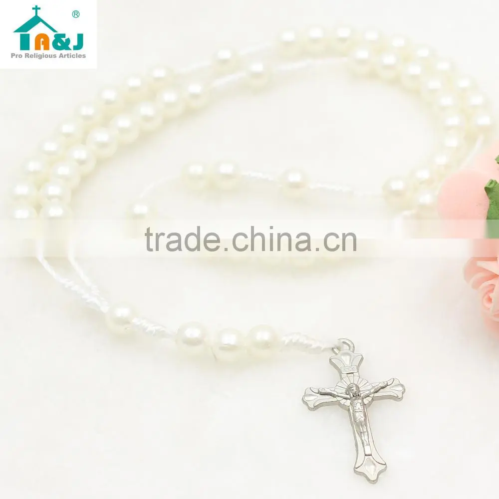 Plastic pearl beads rosary