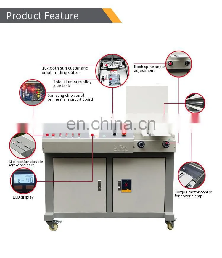 a3 size automatic hot melt glue binding machine heavy duty center binding stapler 5.5cm thickness