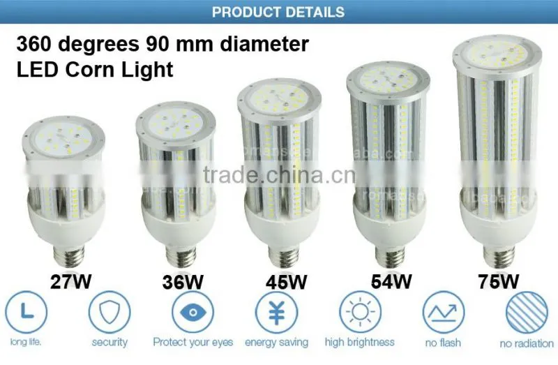 Alibaba China New design 45w e27 e40 led lamp 360 degree led corn light with CE RoHS