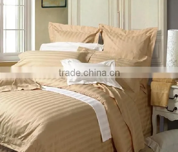 250tc polycotton bedding fabric in white stripe for hotel sheet set
