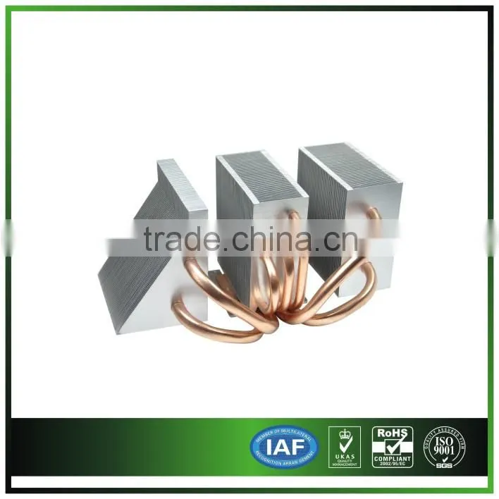 customized copper heat pipe cross fin heatsink