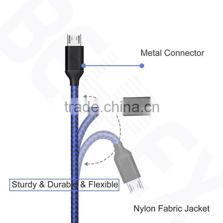 Sturdy Nylon Braided Micro USB Charging Data Cable