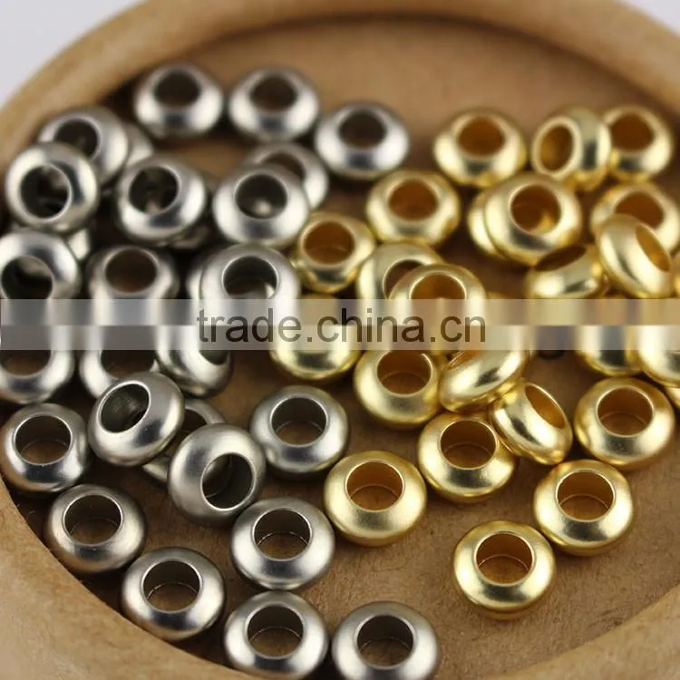 JS1218 Gold silver double disc rondelle spacer Beads,hot bracelet jewelry finding supplies