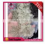 2015 fancy 9.5cm width nylon lace flat lace trim for middle east Mohammedan Muslim party's dress