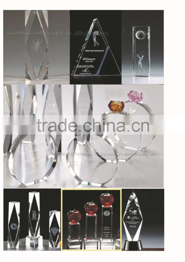 new design crystal trophy and awards