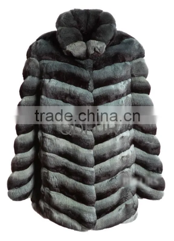 QD23121 Wholesale Retail 2013 Lady High Quality Chinchilla Warm Coat Plus Size Overcoat