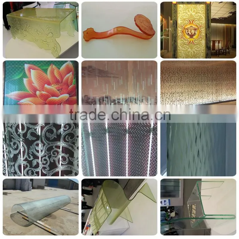 double curve tempered glass/curved building glass