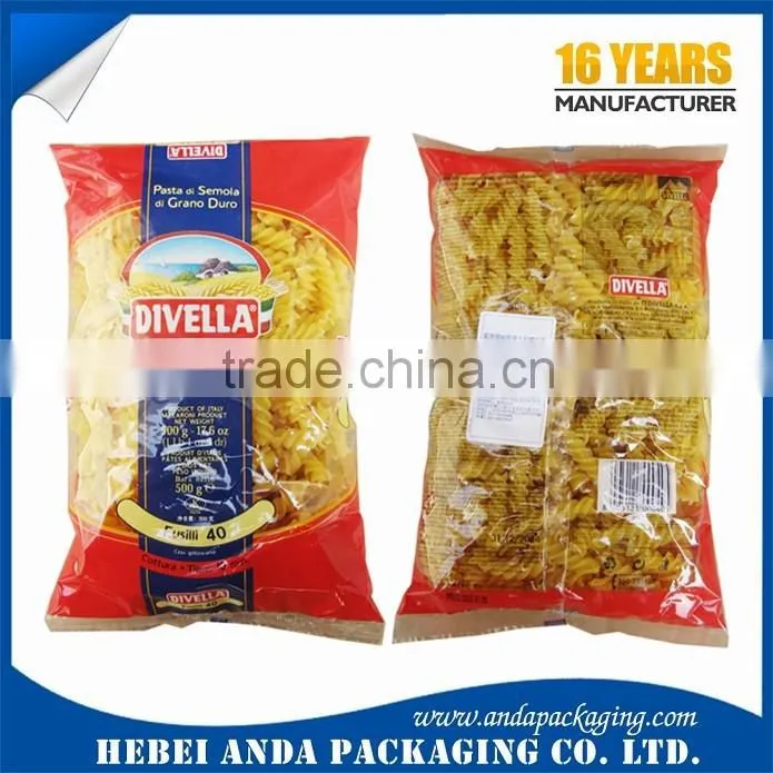 fresh pasta packaging/spaghetti plastic wrapping film roll/plastic bag