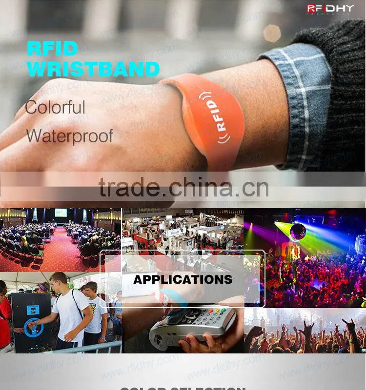 Order Printed Silicone Wristbands RFID for Fitness/gym