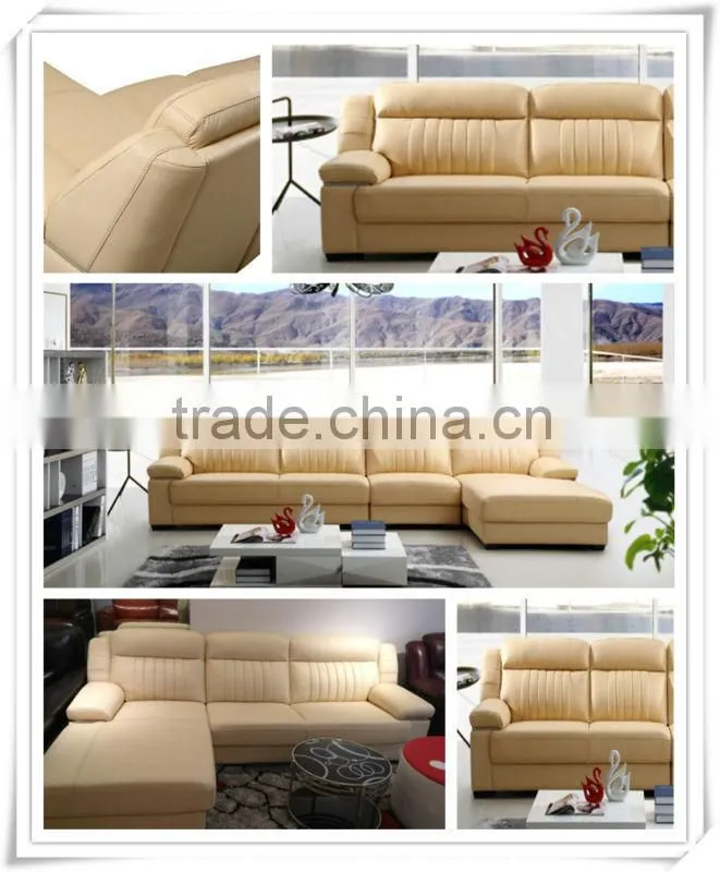 Leather corner sofa set with chaise lounge
