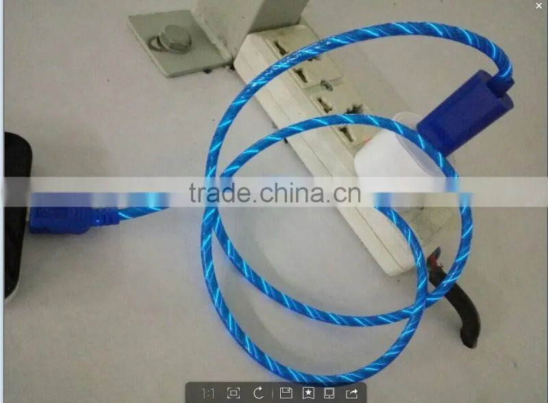 Light Moving LED Light Flowing Current Smartphone Charger Data Cable