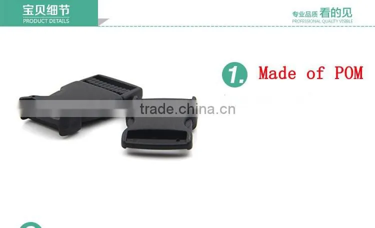 Black Plastic regulating buckle High Cost Performance Plastic Buckle for Bags&Belt in Different Sizes