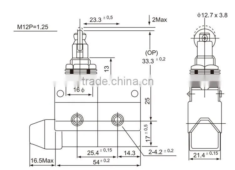 CNTD Roller Hinge Lever Micro Limit Switch 250VAC 10A CZ-7312
