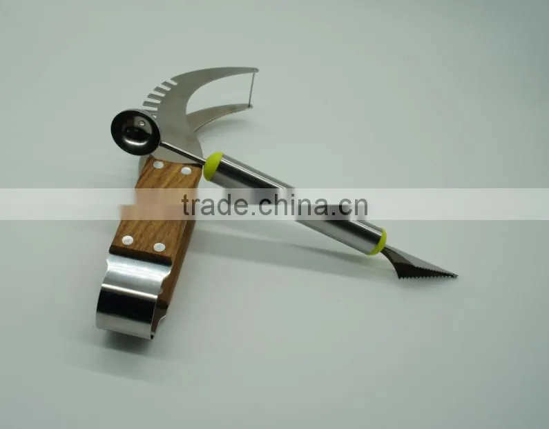 Watermelon Slicer Tongs and Double Melon Baller &carver - Top Rated Premium Stainless Steel Watermelon Corer, Cutter, Knife
