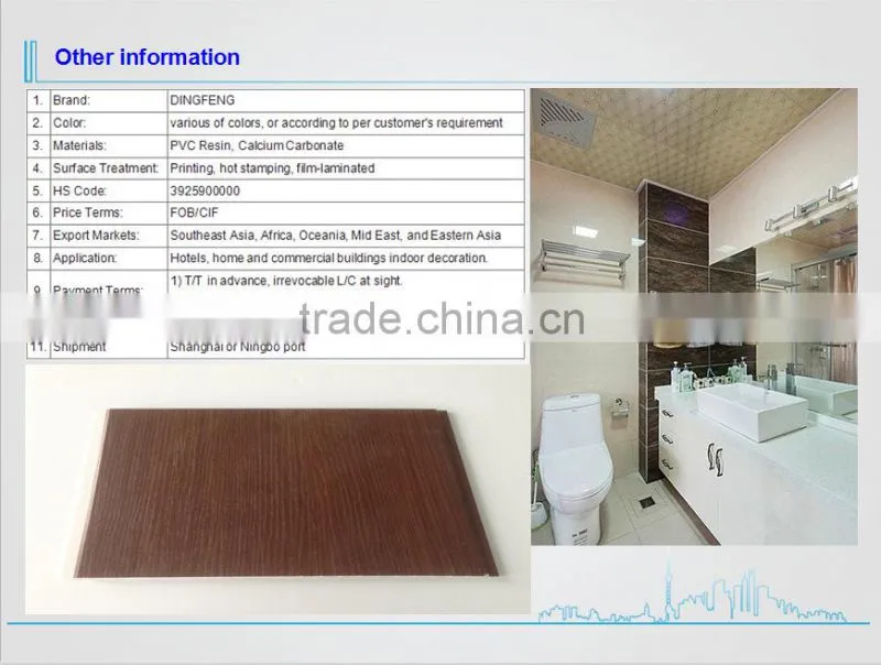 Colourful building material PVC ceiling panel