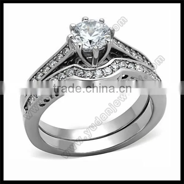 IP Plated Stainless Steel Ring Heart CZ Rose Gold ring for girl