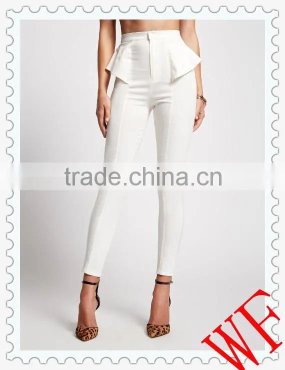 Hot! New Fancy Design Trousers Ladies Fashion Peplum Pants High waist leggings