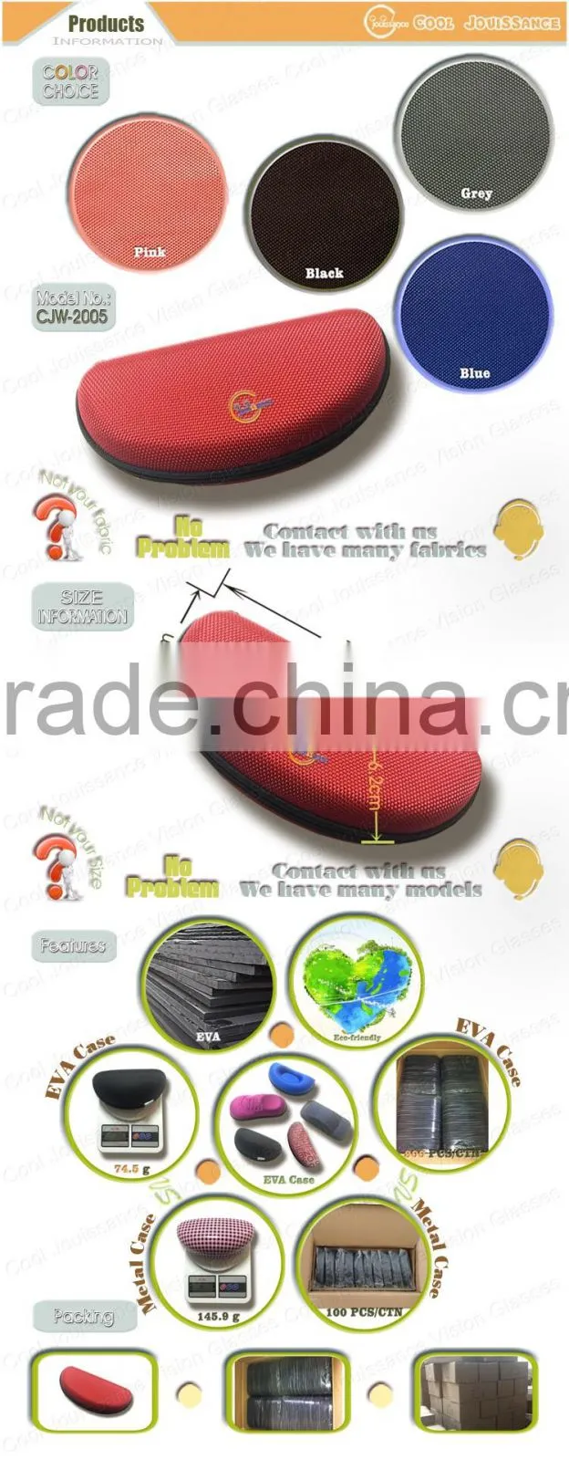 Wholesale new designer fashion glasses storage case