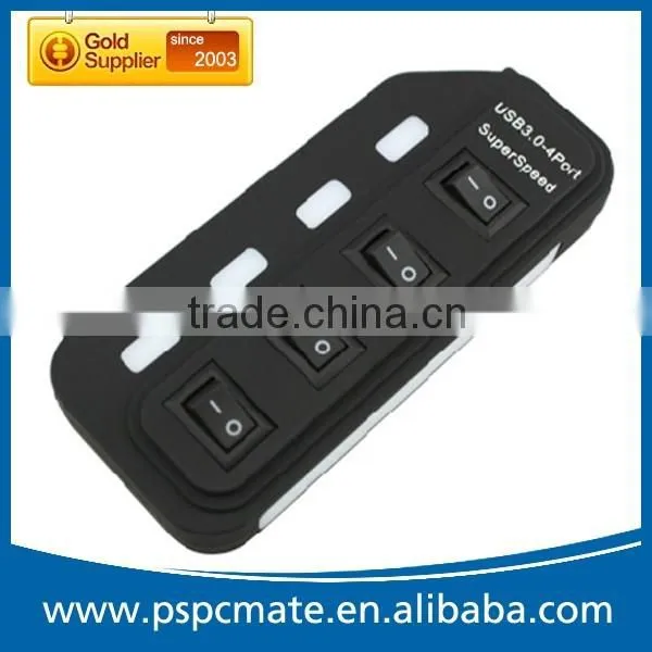 Computer Super Speed 4 Port USB 3.0 Hub with Power Cable USB Type A to Micro 3.0 B Cable