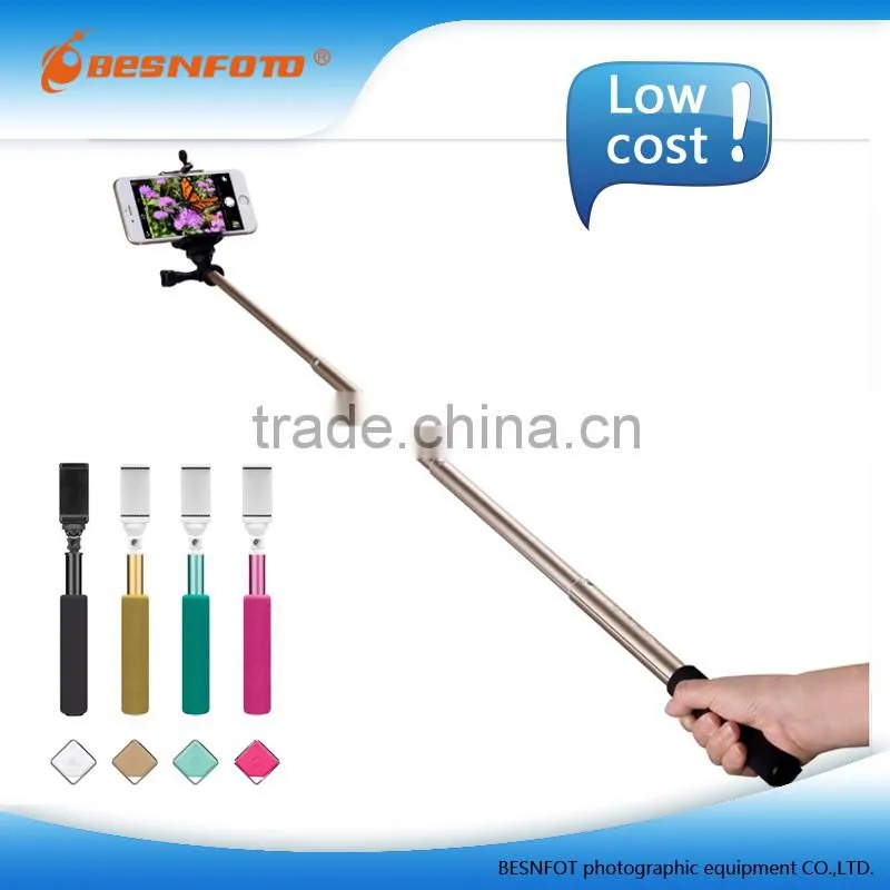 Black Aluminum Monopod Selfie Stick for tourism aluminum expandable stick