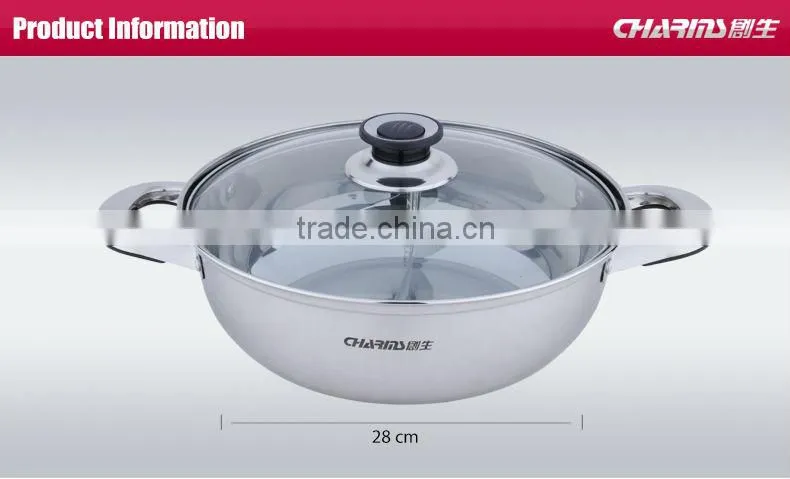 Charms stainless steel indian hot pot set
