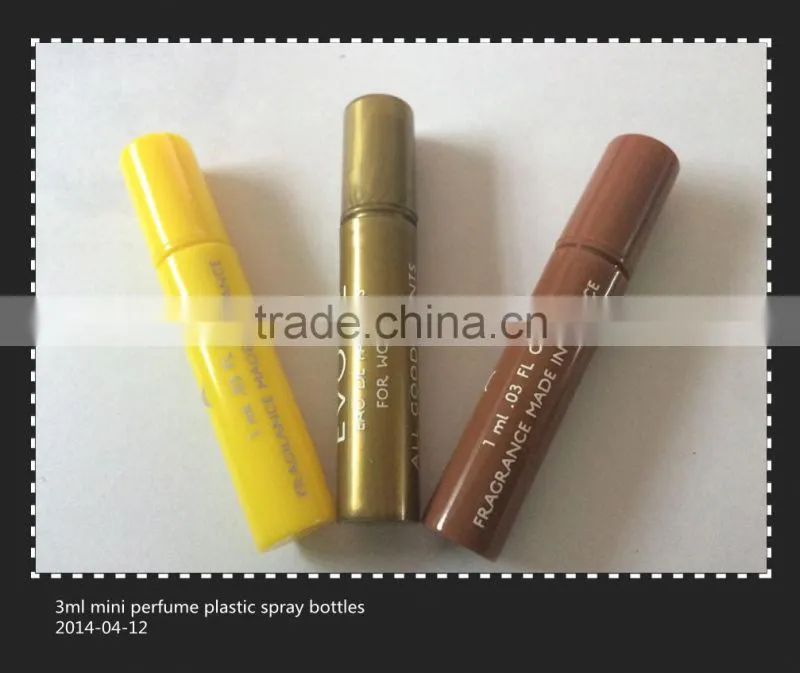 2ml empty perfume mini plastic pump spray fine mist bottle